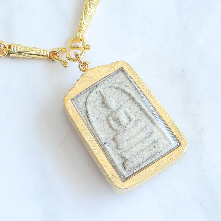 Thai Gold Amulet Necklace - Phra Somdej